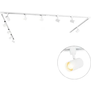 QAZQA Modernes 1-Phasen-Schienensystem mit 10 Spots Weiß