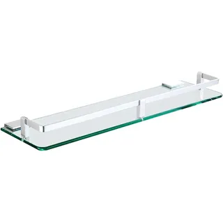 CAFIEDR Badezimmer-Glasregal, Space-Aluminium-Hartglasregal für wandmontierte Duschräume, Badezimmer-Einschicht-Spiegelfrontregal, Badezimmer-Glasregal, 40 cm