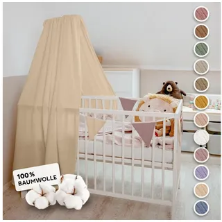 lilimaus Betthimmel Babybett [in 12 Farben] Himmel Babybett aus 100% Baumwolle Musselin - Betthimmel Mädchen & Jungen - Himmelbett Vorhänge als Kinderzimmer & Babyzimmer Deko - Baby Bett Vorhang