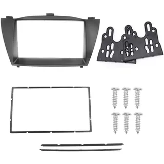 QASULER Doppel-Din-Autoradio-Blende-Set, for Hyundai, Tucson IX35 2010, DVD-Rahmen, Stereo-Schnittstelle, Armaturenbrett-Adapterkonsole Radio-Armaturenbrett