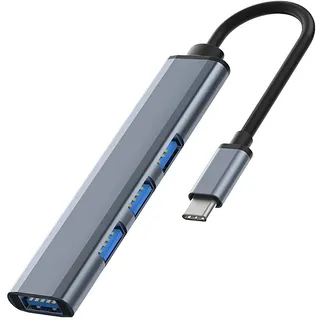 Unnderwiss USB-Hub, 4-in-1-Multiport-Adapter mit 1 USB-3.0-Anschluss, 3 USB-2.0-Ports für Laptops, MacBook Pro Windows und andere Geräte mit Schnittstelle (USB-C-Hub)