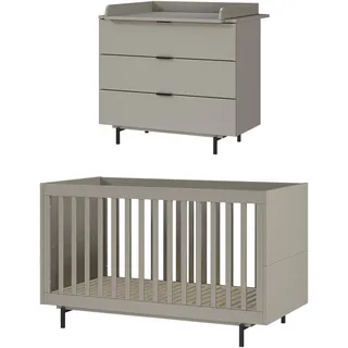 Germania Babymöbel-Set GERMANIA "Tomino", grau (steingrau), B:264cm H:102cm T:75cm, Holzwerkstoff, Schlafzimmermöbel-Sets, modernes Design, mitwachsendes Komplett-Set, GS-zertfiziert