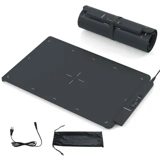 COSTWAY Elektrische Silikon Speisewärmer rollbar, Wärmematte mit Temperatur 60/80/100°C einstellbar, 1/3/5H Timer, Automatischer Abschaltung 64x... - Schwarz