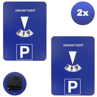 EAXUS elektronische Parkscheibe 2er Set Elektrisch und Mitlaufend fürs Auto - Parkzeitmesser, Elektronische Parkuhr blau