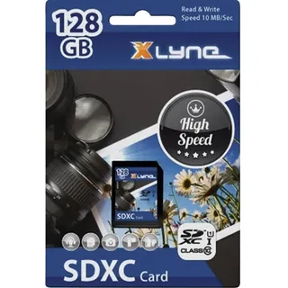 xlyne SDXC-Speicherkarte │128 GB│Class 10│SD-Karte, Flash Memory│Ideal für Fotos/Videos/Audio/Smartphones