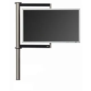 wissmann raumobjekte TV-Wandhalterung Schwenkbare Fernsehhalterung, (bis 75,00 Zoll, stilvolle TV Erhöhung, Gebürsteter Edelstahl, Made in Germany)