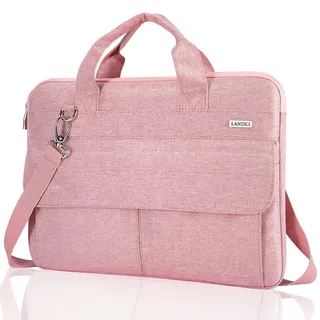 LANDICI Laptoptasche für Damen, 43,9 cm (17 - 17,3 Zoll), wasserdicht, kompatibel mit 43,2 - 45,7 cm (17 - 18 Zoll) MacBook, HP, Lenovo, Acer, Asus, Dell, schlanke Aktentasche, Kuriertasche, Rosa - 17-17.3 Inch