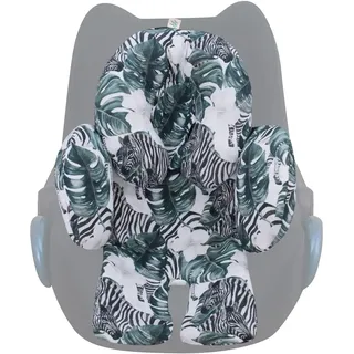 JYOKO Kids Sitzverkleinerer Antiallergikum Universal Baby 100% Baumwolle (Zebra, Enthält eine Kopf- und eine Körperstütze, 2 Stück)