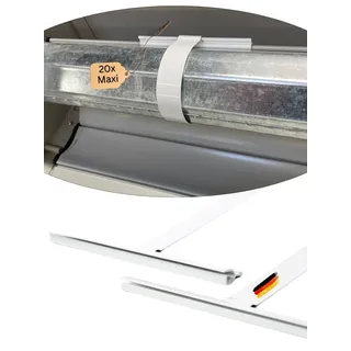Rollwin 20x Rolladen Aufhängefeder MAXI - 19 cm Rolladenhalterungen Maxi Rolladenaufhängung Stahlfeder Befestigungsfeder Stahlbandaufhänger Rolladen Federn Aufhängung Maxi Aufhänger für Rolladen