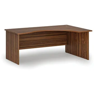 Ergonomischer Bürotisch PRIMO WOOD, 180x120 cm, rechts, Nussbaum