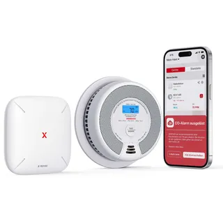 X-Sense WLAN Rauch- und Kohlenmonoxid Melder SC07-MR, Smart Vernetzter CO Melder, mit X-Sense Home Security-App, 1 Rauchgas-Melder und CO-Detektor mit 1 SBS50 Basisstation, SC07-MR11