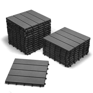 Möbelliebling Terrassenfliesen WPC anthrazit 2 m 2 Stecksystem 22 Stück Roma