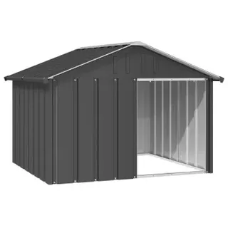 vidaXL Hundehütte Anthrazit 116,5x103x81,5 cm Verzinkter Stahl