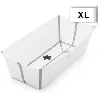Stokke Flexi Bath XL, White –Geräumige faltbare Babybadewanne – Leichte Konstruktion & einfach zu verstauen – Bequem für zuhause oder auf Reisen – Ideal für Kinder von 0–6 Jahren