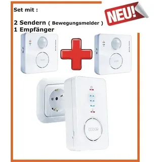 m-e Bell 2 Empfänger Funk Durchgangsmelder Ladenglocke Profi Bewegungsmelder