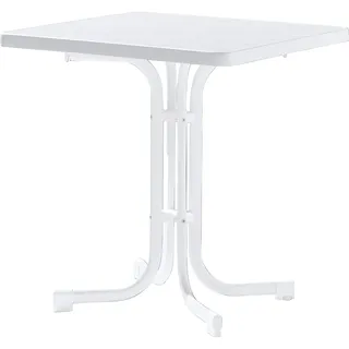 Sieger Boulevard-Klapptisch mit mecalit-Pro-Platte 70 x 70 x 72 cm weiß/marmordekor weiß
