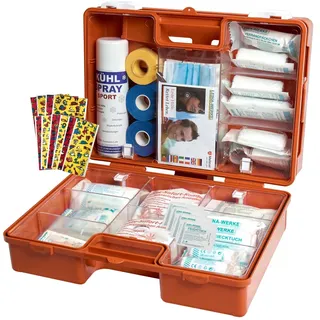 WM-Teamsport Erste-Hilfe-Koffer Sport-Sanitätskoffer "PRO+" nach akt. DIN 13157 orange
