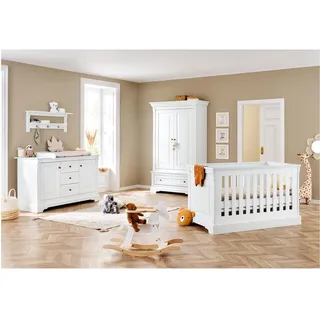 Pinolino Pinolino, Kinderzimmer-Set 'Emilia' extrabreit inkl. Wandregal, 4-tlg. (Kinderkleiderschrank, Wickelkommode)