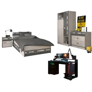 Parisot Kinder- und Jugendzimmer 6-tlg "Fabric 11" Esche-grau