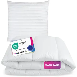 Wometo Bettenset 155x220 Ganzjahr - Weiß,