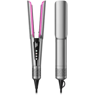 slopehill Air Glätteisen OHNE Heizplatten-1300W Ionen-Luftglätter mit Heißluft & Kaltluft, Keine Hitzeschäden, Für Nass & Trocken Haar, 90-160°C,Ideal für 30-75cm Mittellanges & Langes Haar,Silbergrau