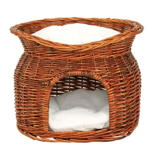 LIONTO Weidenkorb für Katze braun