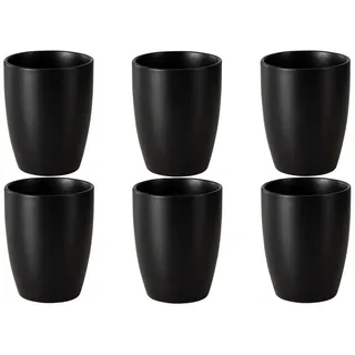 Home4You Kaffeebecher 0,34 l Schwarz 6 St.