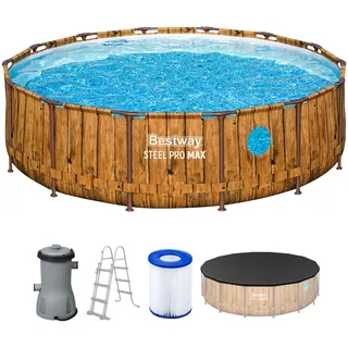 Set 427 x 107 cm holzoptik inkl. Filterpumpe + Zubehör