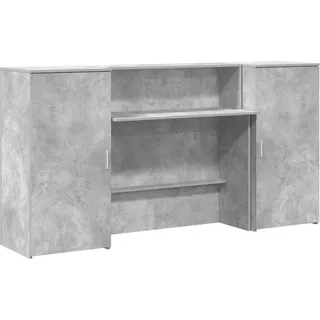 vidaXL Empfangstheke Betongrau 200x50x103,5 cm Holzwerkstoff