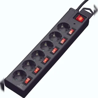 Renkforce Steckdosenleiste 6fach 1,40 m Schwarz 1 St.