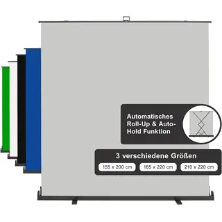 walimex pro Roll-up Panel Hintergrund grau 210 cm, 220 cm), Hintergrundsystem,
