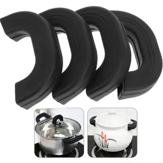 JJiaoLinin Silikon Topfgriff,2 Paar Silikongriffe für Töpfe Topflappen Topfgriff Küche Schutz Kochen Finger Griffhalter Schützen Finger Griff Handclip Kochen Topfgriff für Bratpfannen Woks Pfannen