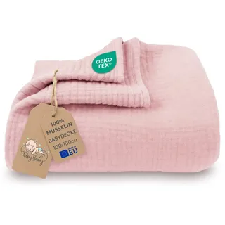 Totsy Baby Babydecke Musselin Decke Baumwolle Kuscheldecke Pucktuch Kinder, Totsy Baby rosa 100 cm x 150 cm