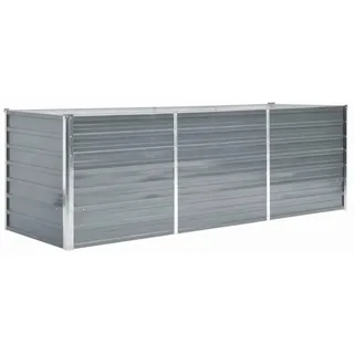 vidaXL Garten-Hochbeet verzinkter Stahl rechteckig 240 x 80 x 77 cm Grau 