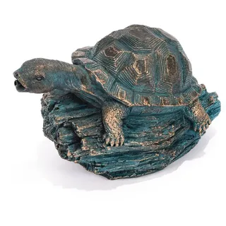 esotec Wasserspeier Figur Schildkröte Marlies, 30x15,5x18cm Schlauch Altkupfer-Stil 100770 (Komplettset) grau