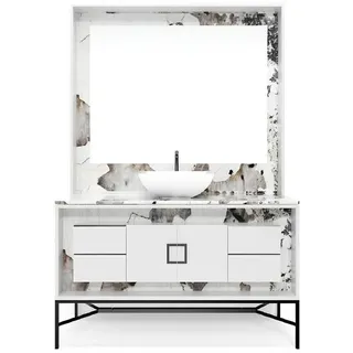 JVmoebel Mehrzweckschrank Weißer Badezimmerschrank Badezimmermöbel Regal Badezimmerschrank (Badezimmer) Made in Italy weiß