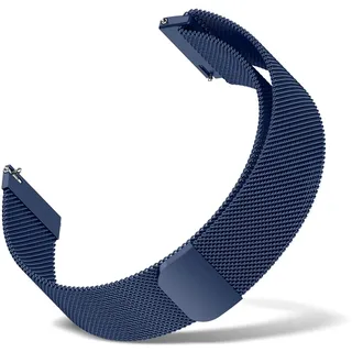 CeiBand Metall Armband für Anstoßbreite 22mm 18mm 20mm, Herren Damen Magnetversch Edelstahl Einstellbar Uhrenarmband Ersatzband - Blau