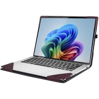 forubar Laptop-Schutzhülle für Microsoft Surface Laptop 7 15 Zoll (38,1 cm), PU-Leder, Folio-Ständer, Laptop-Schutzhülle, kompatibel mit Microsoft Surface Laptop, Windows 11 AI+ PC (Weinrot)