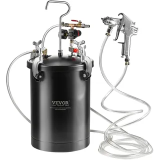 Vevor Druckbehälter für Sprühfarbe, 15 L Druckbehälter, 60 psi einstellbarer Druck, Stahl-Druckbehälter-Farbbehälter mit Spritzpistole, Schläuc