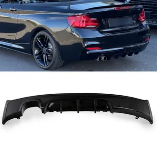 Sport-Performance Heckdiffusor schwarz glänzend 2 Rohr Links kompatibel für BMW F22 F23 mit M-Paket DM Autoteile 914039