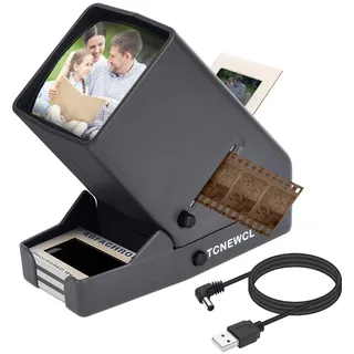 LED Slide Projector Slide Viewer, 3X Magnification, for 35 mm Slides Film and Negative, with USB Power Cable