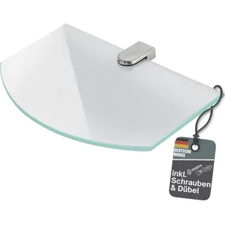bonsport Glasregal Wandregal für Badezimmer Milchglas - Glas Regal aus 6 mm Sicherheitsglas 25x14x0,6cm - Glasablage Glasregalboden Badablage