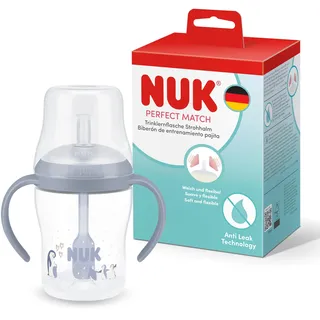 NUK Trinklernflasche mit Strohhalm Blau 1 St.