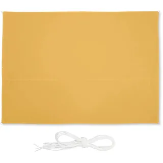 Relaxdays Sonnensegel, 2,5 x 3,5 m, wasserabweisend, UV-beständig, inkl. Spannseile, Terrasse, Balkon, rechteckig, gelb