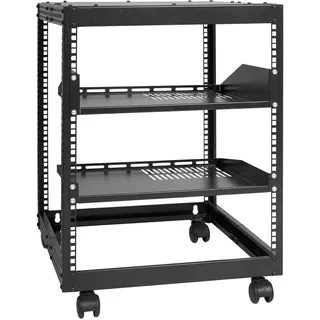 Vevor 12U-Server-Rack mit offenem Rahmen 58.5-101.6cm verstellbare Tiefe freistehender/wandmontierter Netzwerk-Server-Rack 4-Pfosten-AV-Rack mit Rollen für Ihre gesamte Netzwerk-IT-Ausrüstung AV-Ausrüstung