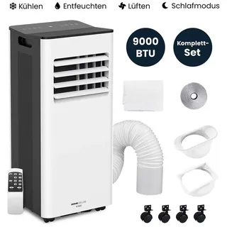 HOME DELUXE Mobile Klimaanlage KIMO - 9000 BTU | mobile Klimaanlage, mobiles Klimagerät, Fensterabdichtung, Abluftschlauch - Weiß