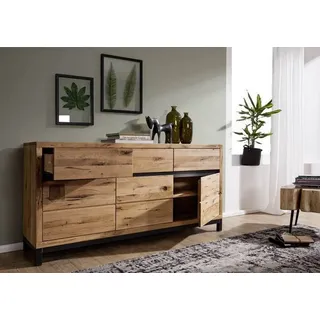 Massivmoebel24 Sideboard Wildeiche 175x45x85 natur geölt VILLANDERS 108