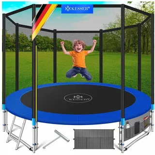 Kesser  Trampoline Komplettset 305 cm inkl. Sicherheitsnetz, Leiter und Randabdeckung blau