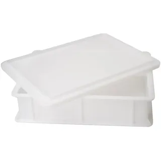 SANTOS Pizzaballenbox- 40x30x10cm - Pizzaboxmit Deckel - Gärboxfür Pizza, Sauerteig & Backwaren - Spülmaschinenfest - Teigbox/Teigwanne Kunststoff
