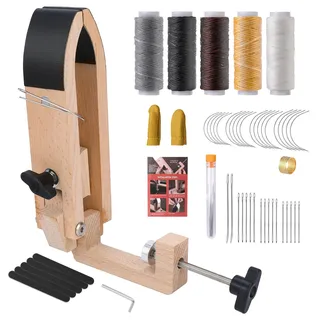 Ruasol Leder Stitch Pony Desktop Leder-Nähpony Werkzeug Set | Leder-Pony-Tisch, Pferdeklemme, Nähpony für DIY Handnähen, Lederklemmen und Lederarbeitsklemme
